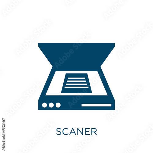 scaner vector icon. digital filled flat symbol for mobile concept and web design. Black technology glyph icon. Isolated sign, logo illustration. Vector graphics.