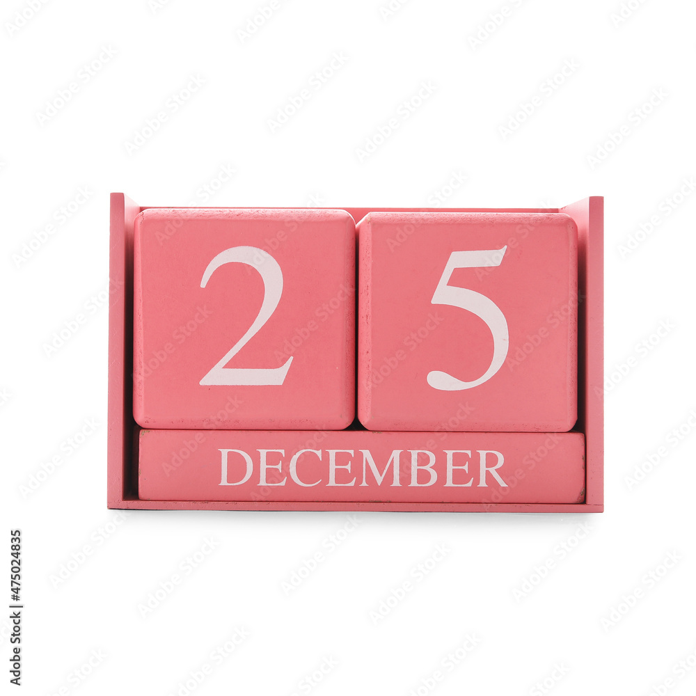 Calendar with date of Christmas isolated on white background Calendar with date of Christmas isolated on white background