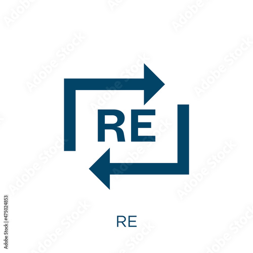 re vector icon. collection filled flat symbol for mobile concept and web design. Black chemical glyph icon. Isolated sign, logo illustration. Vector graphics.