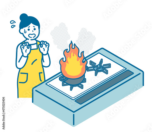 The oil is on fire