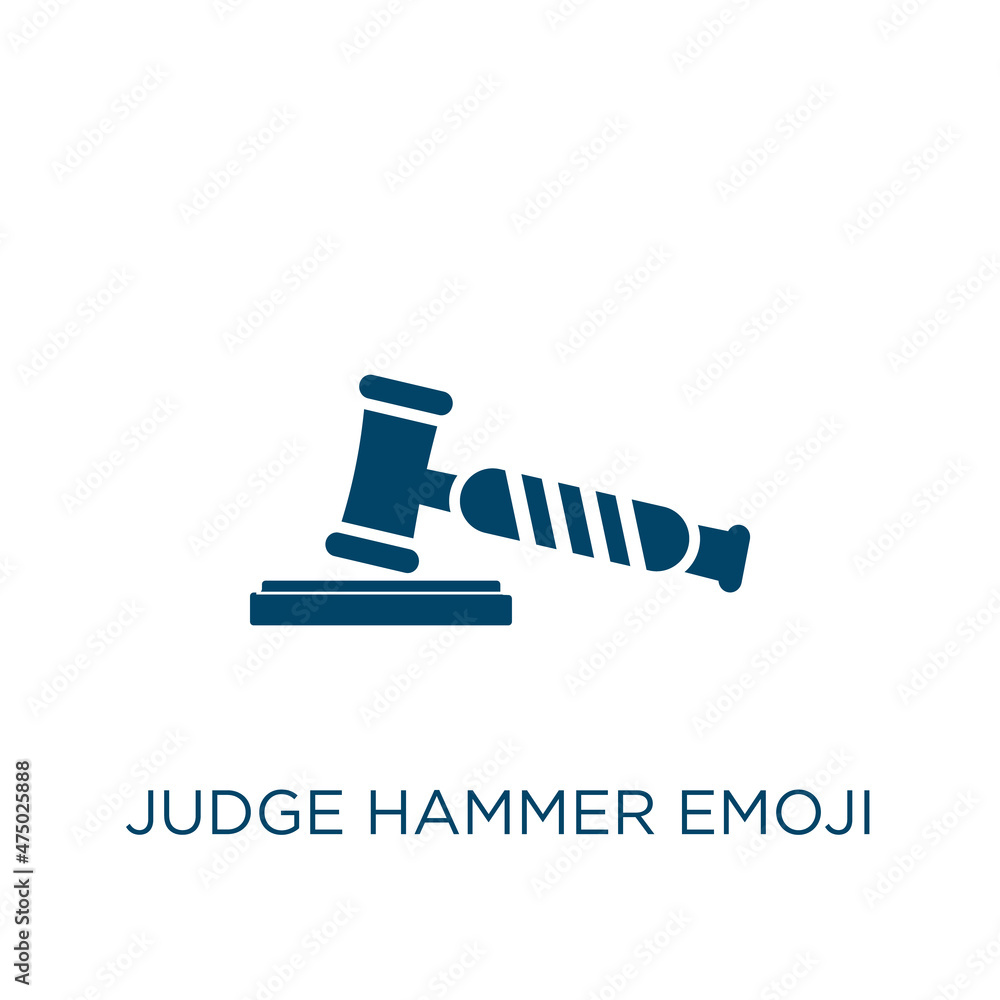 judge hammer emoji vector icon. character filled flat symbol for mobile