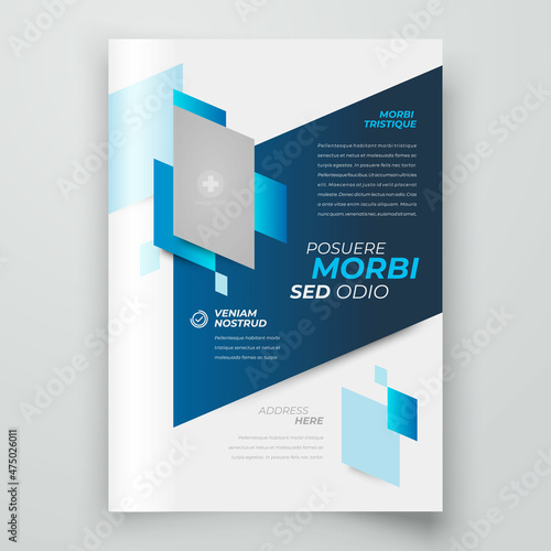 Flyer Cover design template Action Squares style blue color