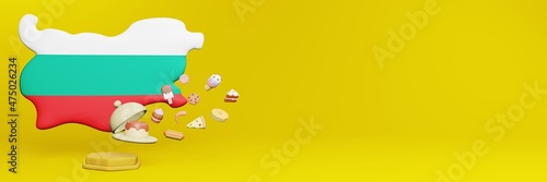 Obraz na płótnie 3d rendering of food consumption in Bulgaria country for data display w salonie