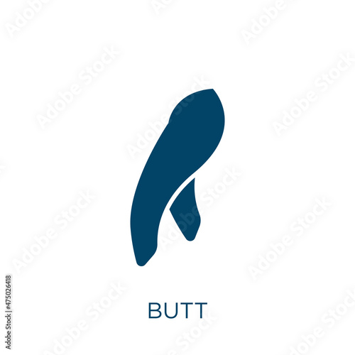 butt vector icon. body filled flat symbol for mobile concept and web design. Black health glyph icon. Isolated sign, logo illustration. Vector graphics.