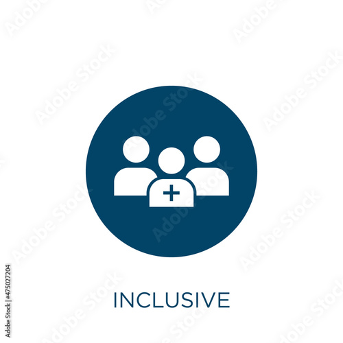 inclusive vector icon. inclusion filled flat symbol for mobile concept and web design. Black community glyph icon. Isolated sign, logo illustration. Vector graphics.