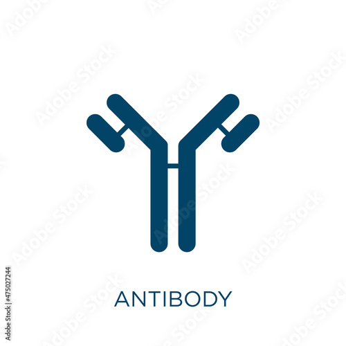 antibody vector icon. medical filled flat symbol for mobile concept and web design. Black infection glyph icon. Isolated sign, logo illustration. Vector graphics.