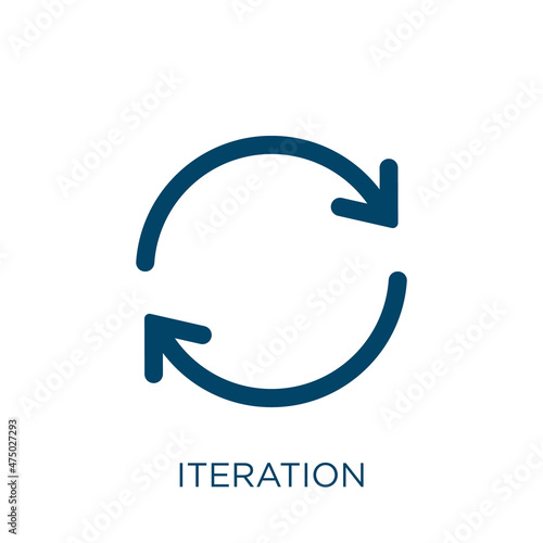 iteration vector icon. flow filled flat symbol for mobile concept and web design. Black iterative glyph icon. Isolated sign, logo illustration. Vector graphics. photo
