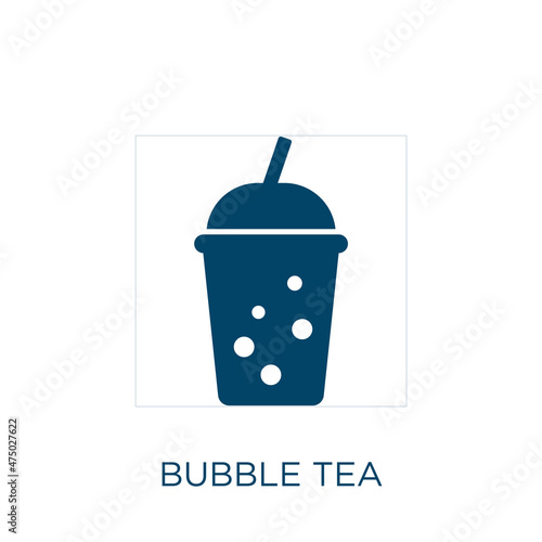bubble tea vector icon. tea filled flat symbol for mobile concept and web design. Black drink glyph icon. Isolated sign, logo illustration. Vector graphics.