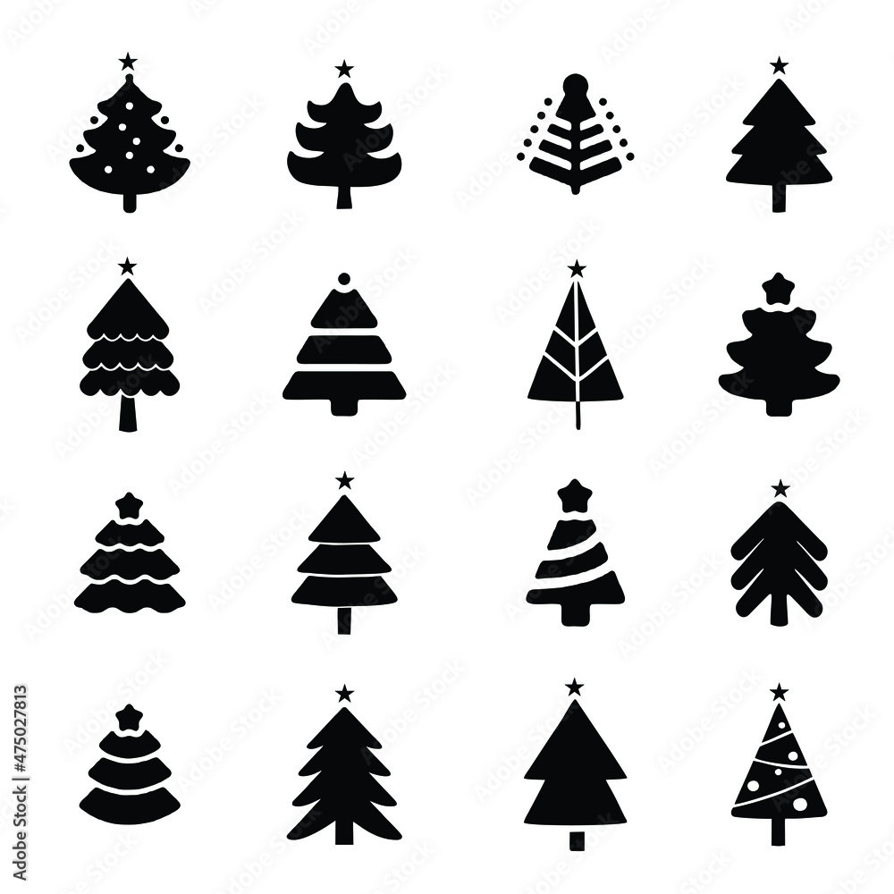 Christmas Tree vector Icon Set Christmas Tree vector Icon Set