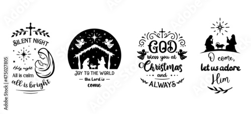 Canvas-taulu Christian Christmas signs and nativity scene