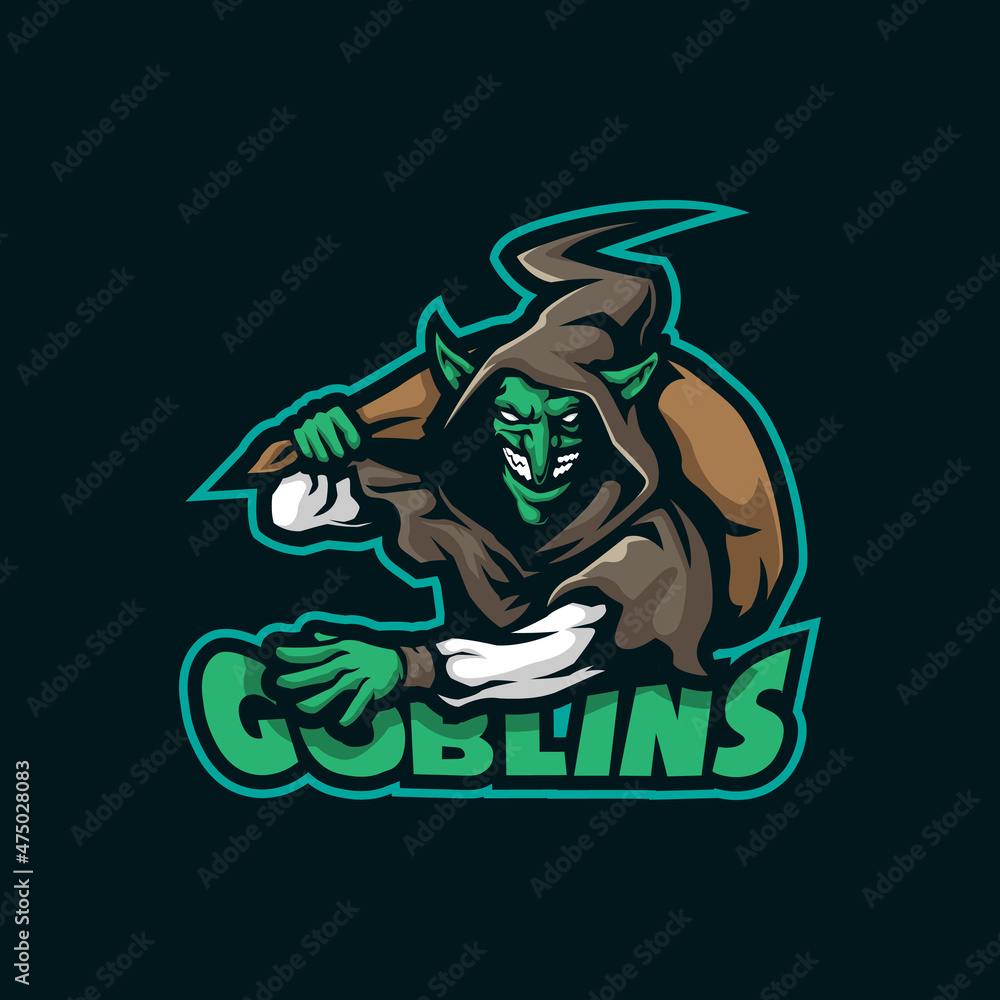 Goblin mascot logo design vector with modern illustration concept style ...