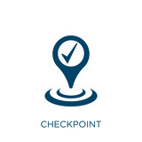 checkpoint vector icon. transportation filled flat symbol for mobile concept and web design. Black travel glyph icon. Isolated sign, logo illustration. Vector graphics.