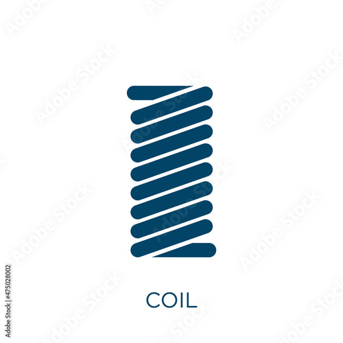 coil vector icon. equipment filled flat symbol for mobile concept and web design. Black technology glyph icon. Isolated sign, logo illustration. Vector graphics.