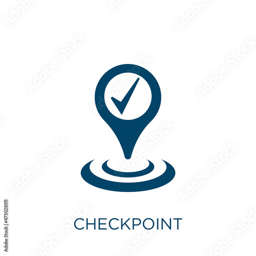 checkpoint vector icon. transportation filled flat symbol for mobile concept and web design. Black travel glyph icon. Isolated sign, logo illustration. Vector graphics. photo