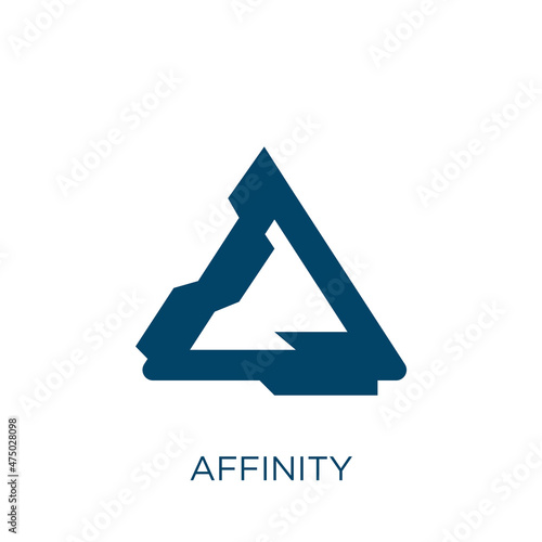 affinity vector icon. love filled flat symbol for mobile concept and web design. Black social glyph icon. Isolated sign, logo illustration. Vector graphics.