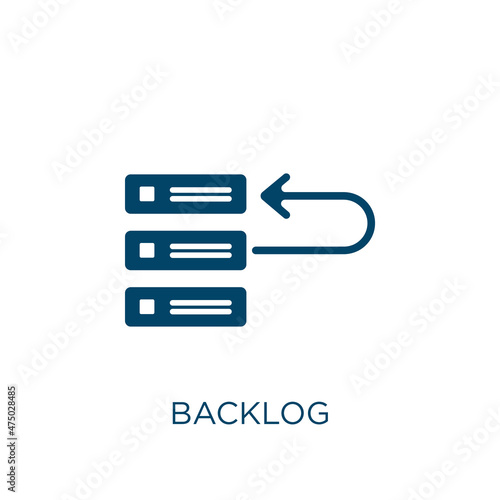 backlog vector icon. development filled flat symbol for mobile concept and web design. Black business glyph icon. Isolated sign, logo illustration. Vector graphics.