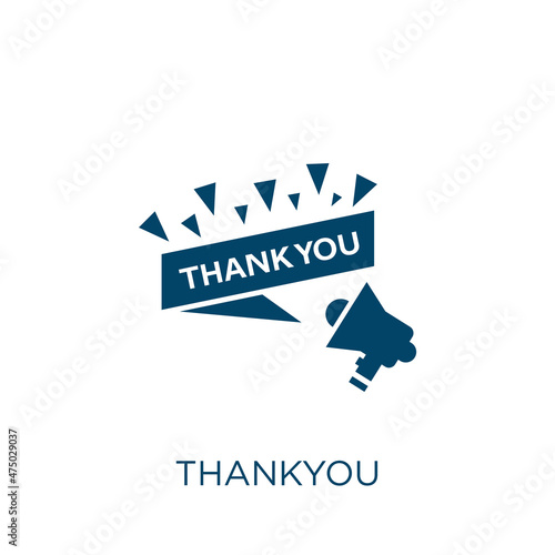 thankyou vector icon. you filled flat symbol for mobile concept and web design. Black text glyph icon. Isolated sign, logo illustration. Vector graphics.