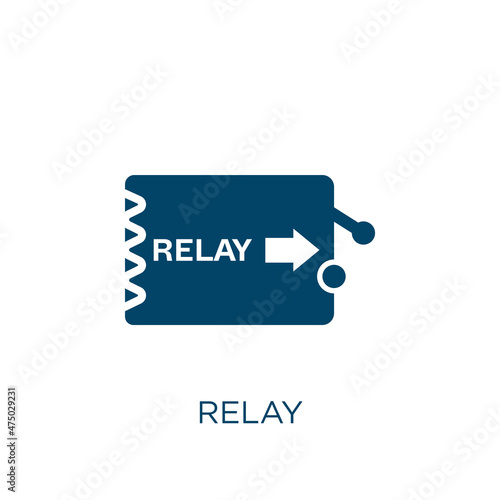 relay vector icon. resistor filled flat symbol for mobile concept and web design. Black coil glyph icon. Isolated sign, logo illustration. Vector graphics.