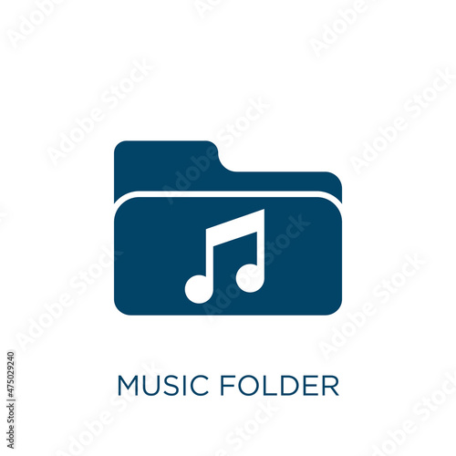 music folder vector icon. file filled flat symbol for mobile concept and web design. Black music glyph icon. Isolated sign, logo illustration. Vector graphics.