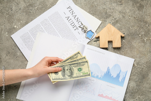 Real estate agent with bank...