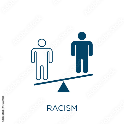 racism vector icon. discrimination filled flat symbol for mobile concept and web design. Black human glyph icon. Isolated sign, logo illustration. Vector graphics.