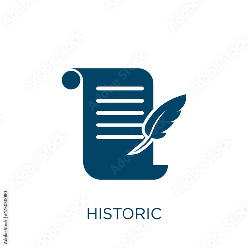 historic vector icon. historical filled flat symbol for mobile concept and web design. Black antique glyph icon. Isolated sign, logo illustration. Vector graphics.