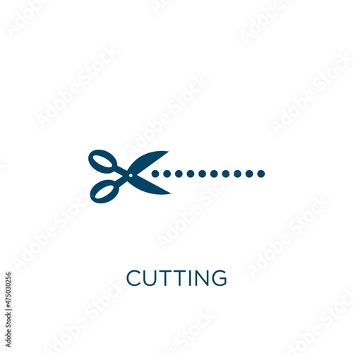 cutting vector icon. cut filled flat symbol for mobile concept and web design. Black business glyph icon. Isolated sign, logo illustration. Vector graphics.