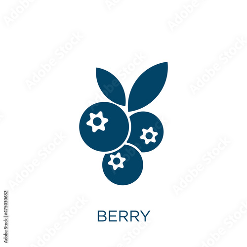 blueberry vector icon. cherry filled flat symbol for mobile concept and web design. Black diet glyph icon. Isolated sign, logo illustration. Vector graphics.