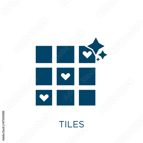 tiles vector icon. tile filled flat symbol for mobile concept and web design. Black collection glyph icon. Isolated sign, logo illustration. Vector graphics.