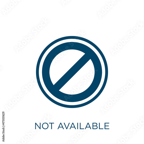 not available vector icon. available filled flat symbol for mobile concept and web design. Black internet glyph icon. Isolated sign, logo illustration. Vector graphics.