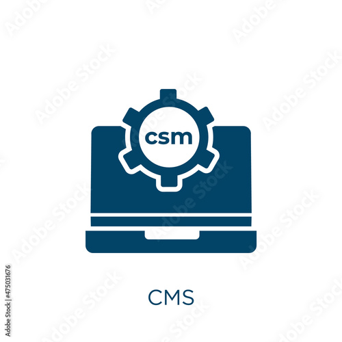 cms vector icon. blog filled flat symbol for mobile concept and web design. Black button glyph icon. Isolated sign, logo illustration. Vector graphics.