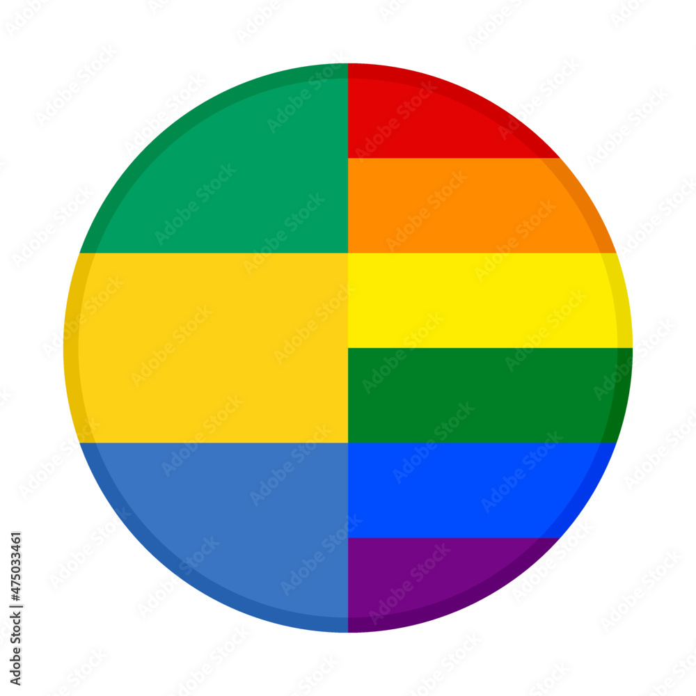 round icon with gabon and rainbow flags. vector illustration isolated on white background round icon with gabon and rainbow flags. vector illustration isolated on white background