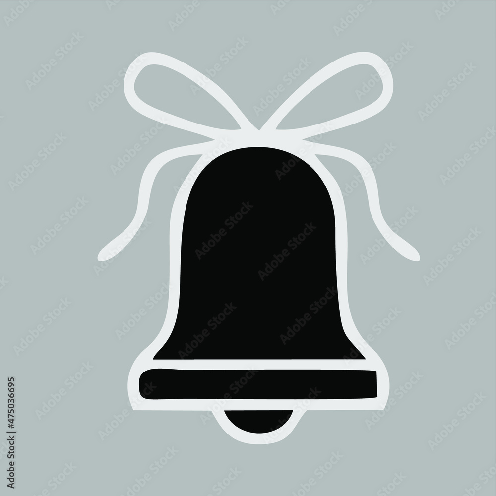 Christmas bell icon for web or other creative design. Vector illustrations on grey background Christmas bell icon for web or other creative design. Vector illustrations on grey background