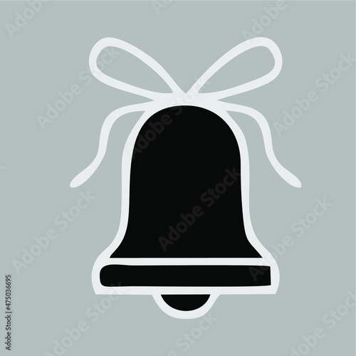 Christmas bell icon for web or other creative design. Vector illustrations on grey background