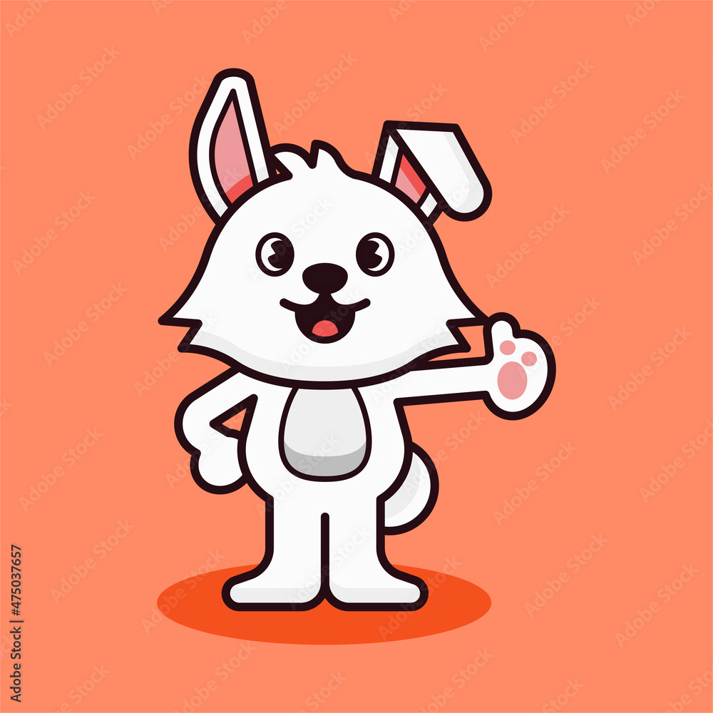 Rabbit Good Thumbs Up Illustration Rabbit Good Thumbs Up Illustration