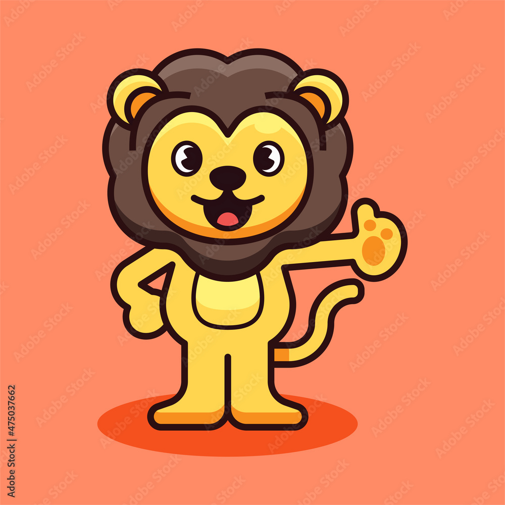 Lion Good Thumbs Up Illustration Lion Good Thumbs Up Illustration