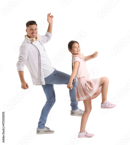Dancing man and his little ...