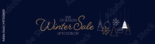 Winter sale banner. Modern minimal design for Sales. Flat vector illustration. 