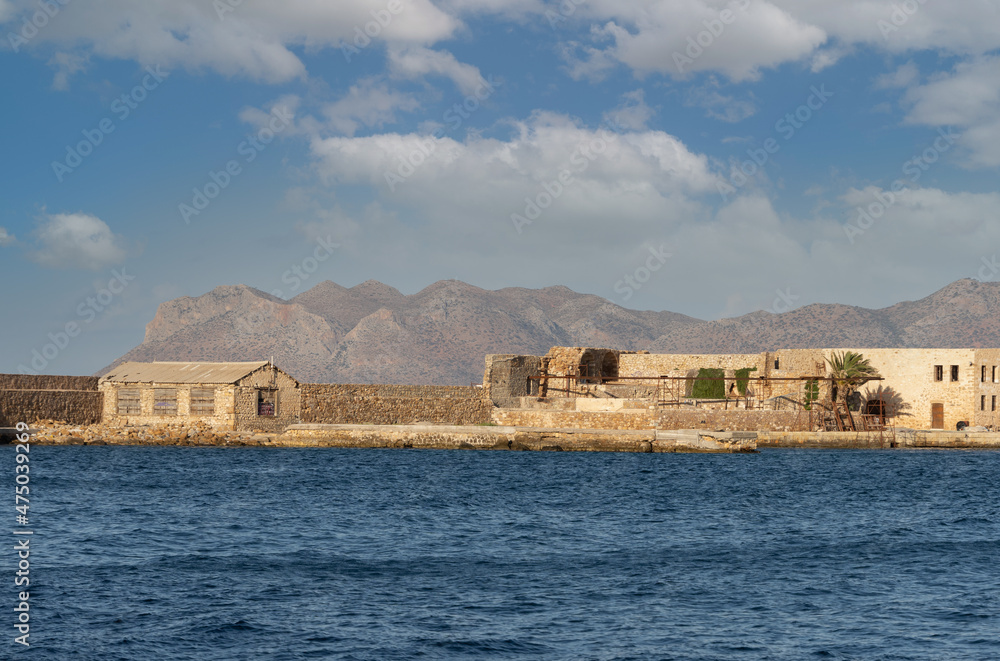 The old Venetian harbor of Chania, Crete, Greece. One of the oldest lighthouses in the world