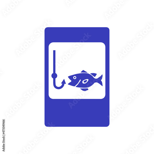 Road sign very peri fishing vector icons