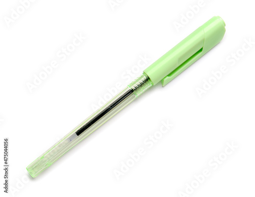Green pen on white background