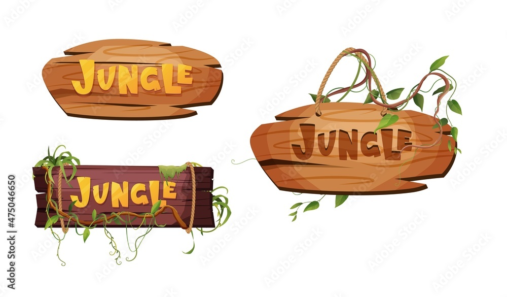 Premium Vector  Jungle hand lettering wooden text textured