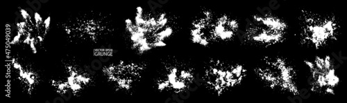 Grunge powder splash set. Grunge splatter abstract backdrops. Powder explosion. Paint burst texture. Highly detailed grungy overlays.