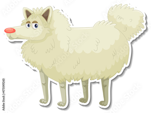 A wolf wearing sheep outfit in cartoon style