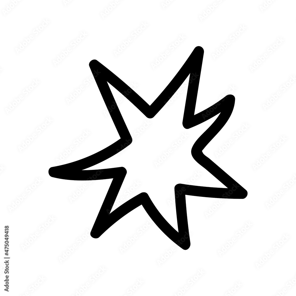 Hand drawn stars. Doodle star vector illustrations.