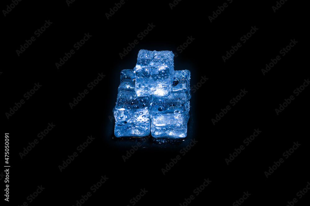 Ice crystal cubes, space for text or design. Ice crystal cubes, space for text or design.