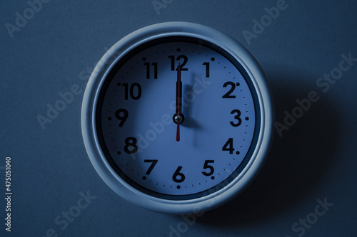 Wall clock at midnight
