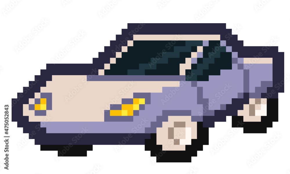 Pixel Art - Purple Sport Car - Cartoon style - 8bit Game Art Pixel Art - Purple Sport Car - Cartoon style - 8bit Game Art