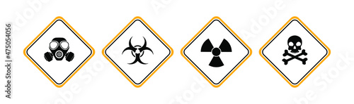 warning sign on white background	