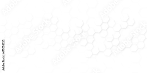Hexagon concept design abstract technology geometry pattern background vector EPS, Abstract white hexagon concept background,	